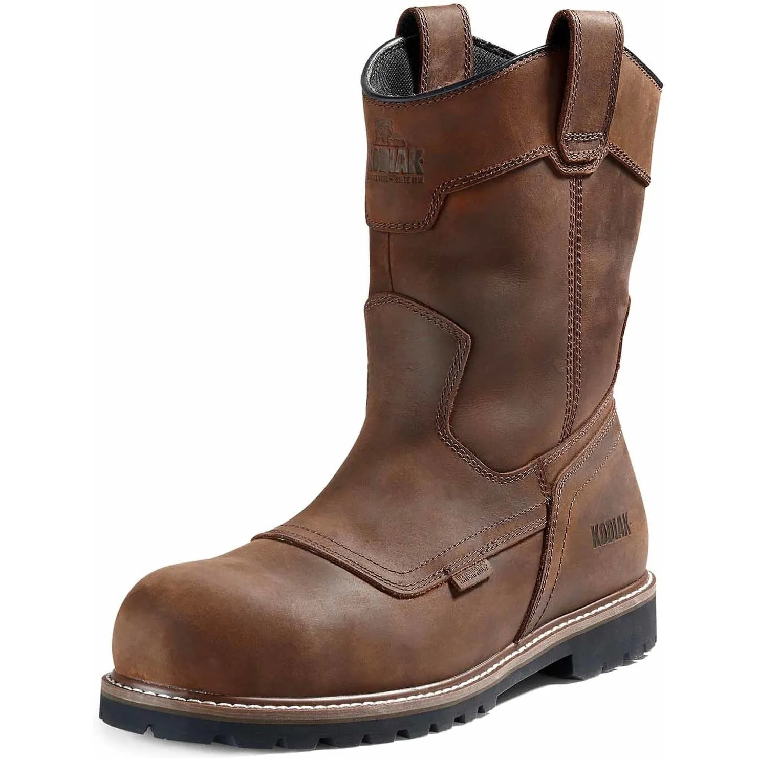 Kodiak Men's Mckinney Comp Toe WP Wellington Work Boot -Brown- 4TERDB