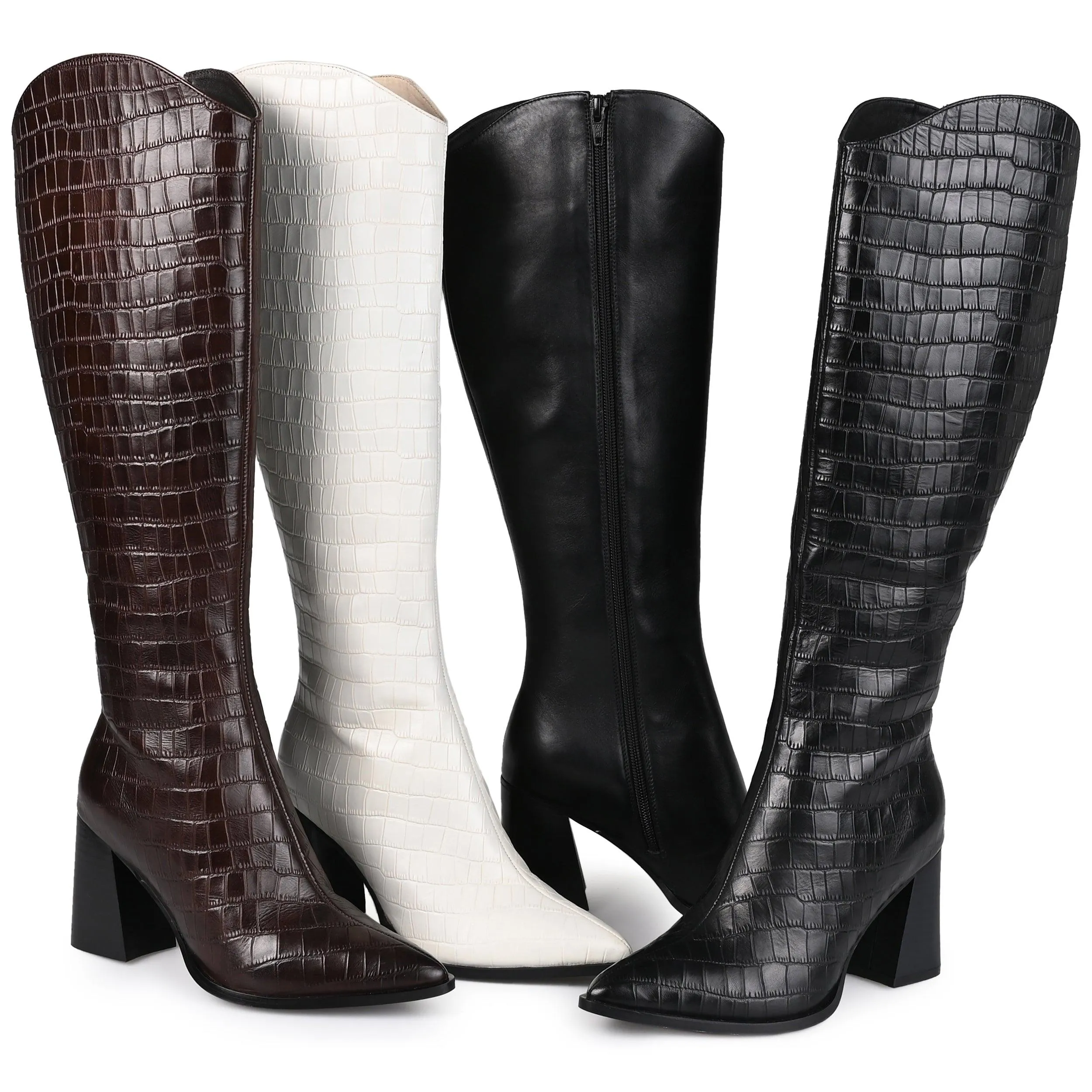 LAILA LEATHER BOOTS IN X-WIDE CALF