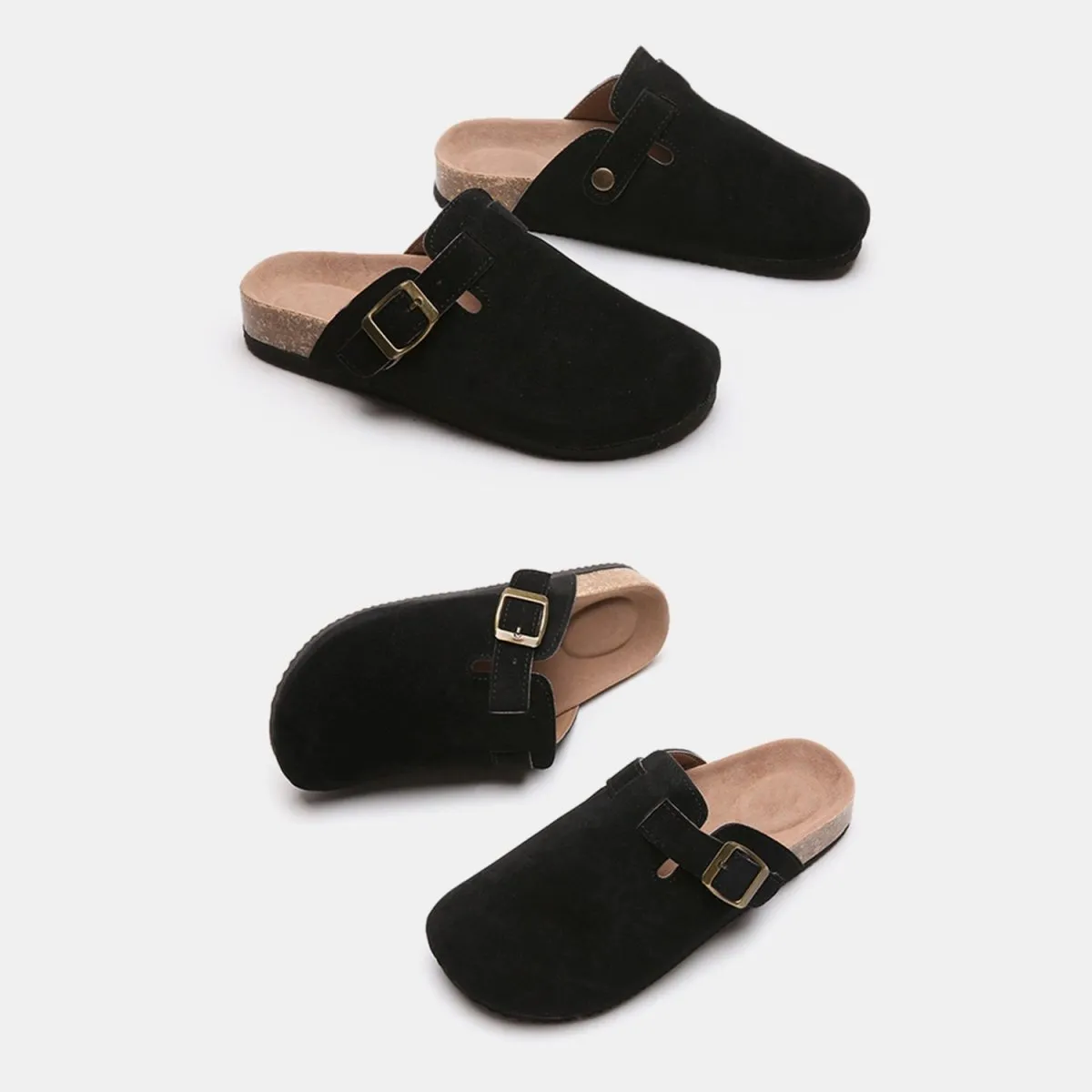 London Suede Buckle Slide