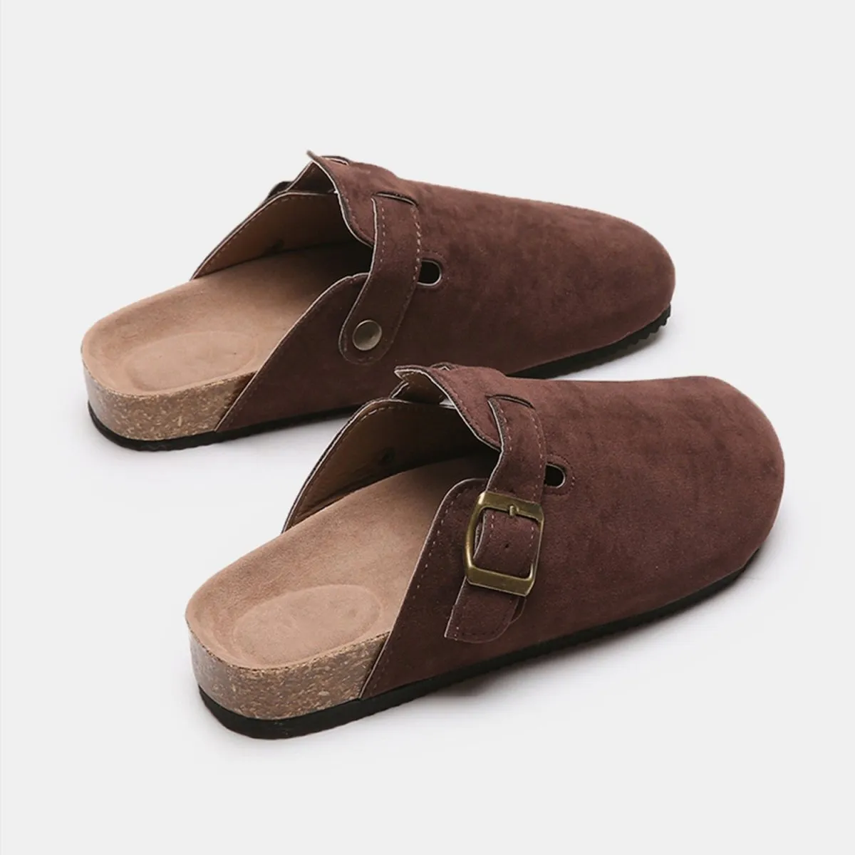 London Suede Buckle Slide