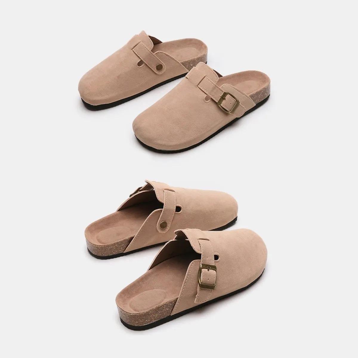 London Suede Buckle Slide