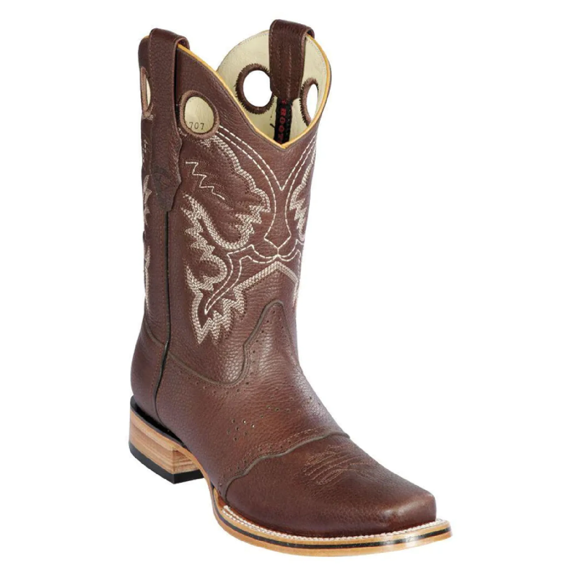 Los Altos Boots Mens #814C2707 Rodeo Boot W/Saddle | Style Rage Boots | Color Brown