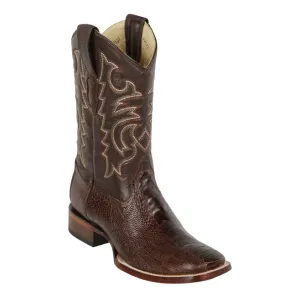 Los Altos Boots Mens #8220507 Wide Square Toe | Genuine Ostrich Leather Boots | Color Brown