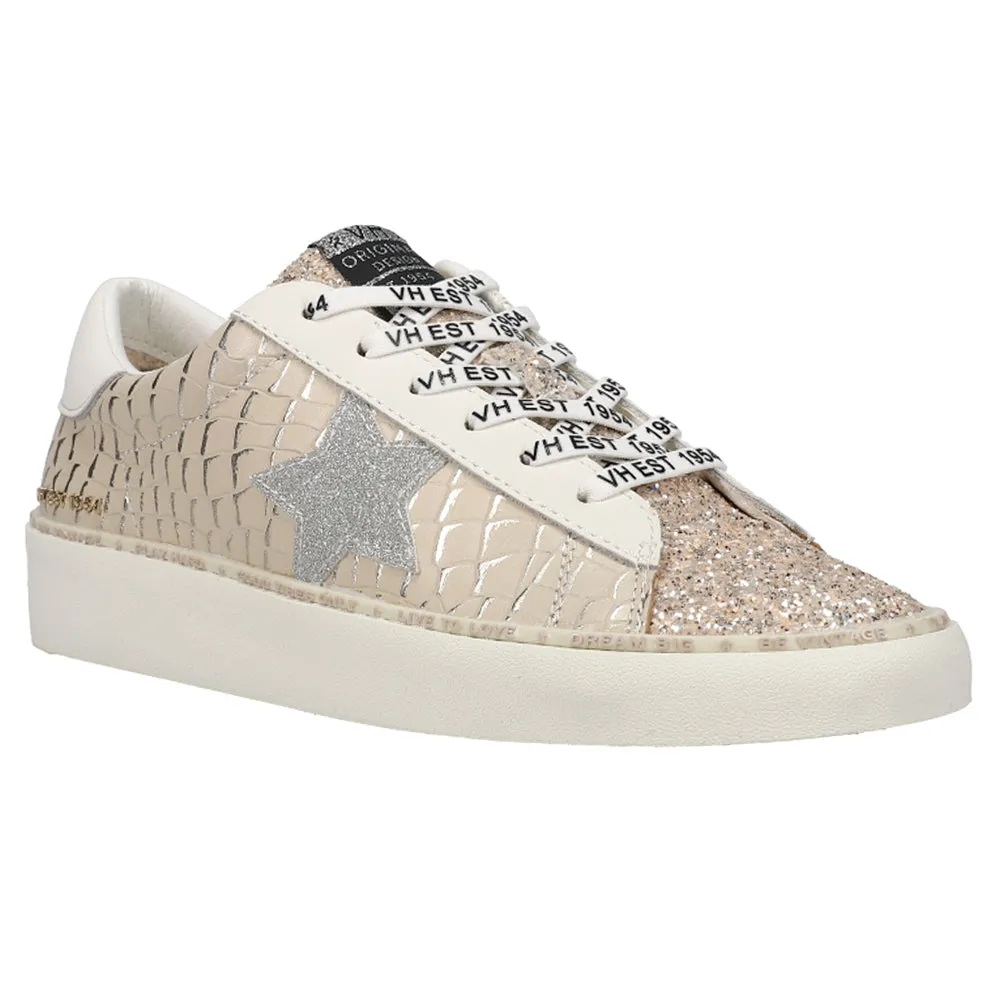 Maya Glitter Metallic Lace Up Sneakers