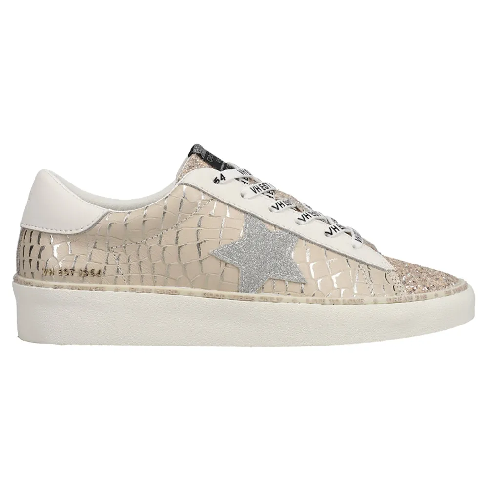 Maya Glitter Metallic Lace Up Sneakers