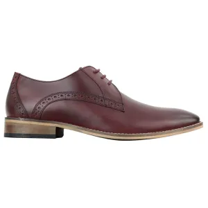 Mens Classic Laced Full Leather Derby Shoes Plain British Design Smart Casual