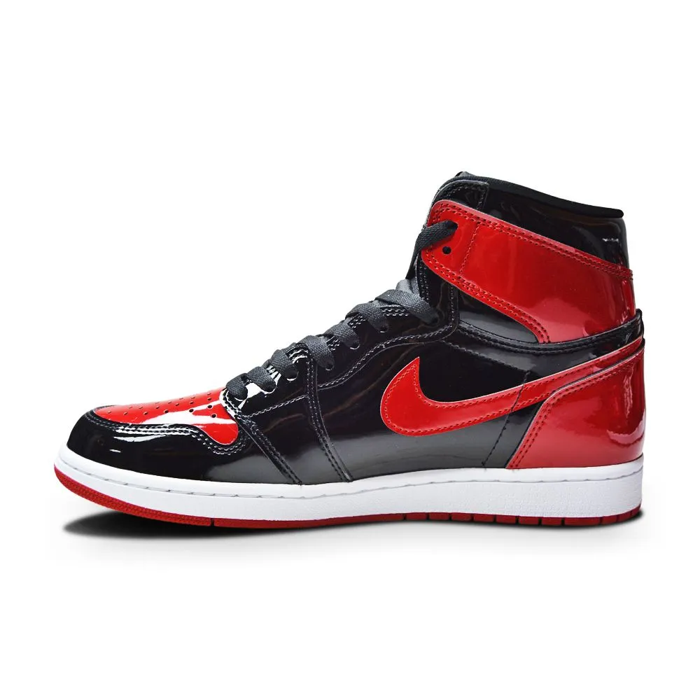 Mens Nike Air Jordan 1 Retro  High OG "Bred Patent" 555088 063 Black Varsity Red