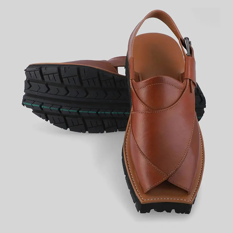 Mikaal C2R Mens Cowhide Rugged Leather Sandals Peshawari Chappal