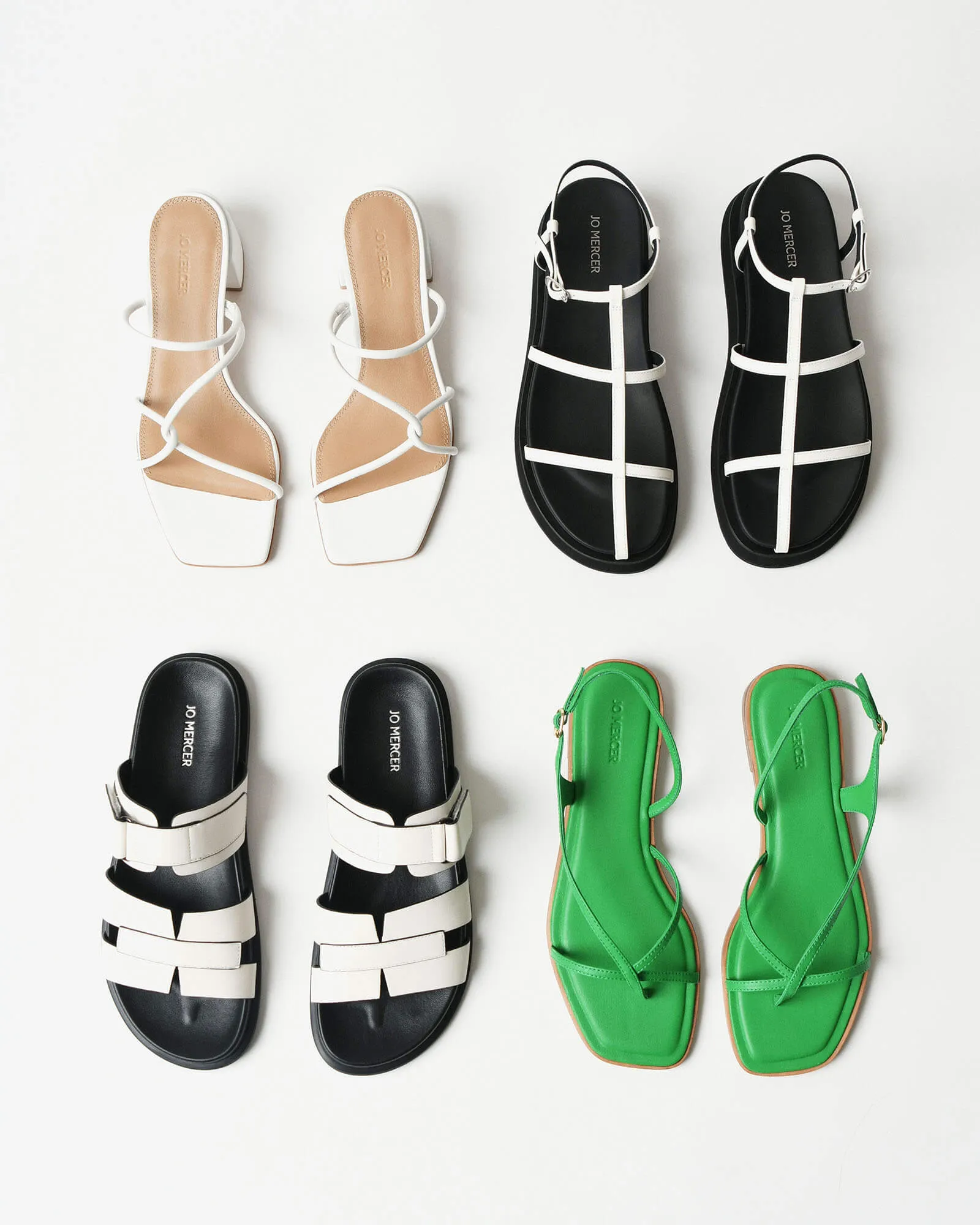 MINA FLAT SANDALS WHITE MULTI