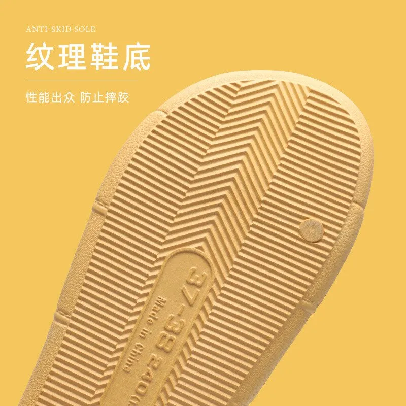 Minimalist Home Slippers Super Soft Indoor Bathroom Bath Slippers Ultra Thin Wear-Resistant Sandals