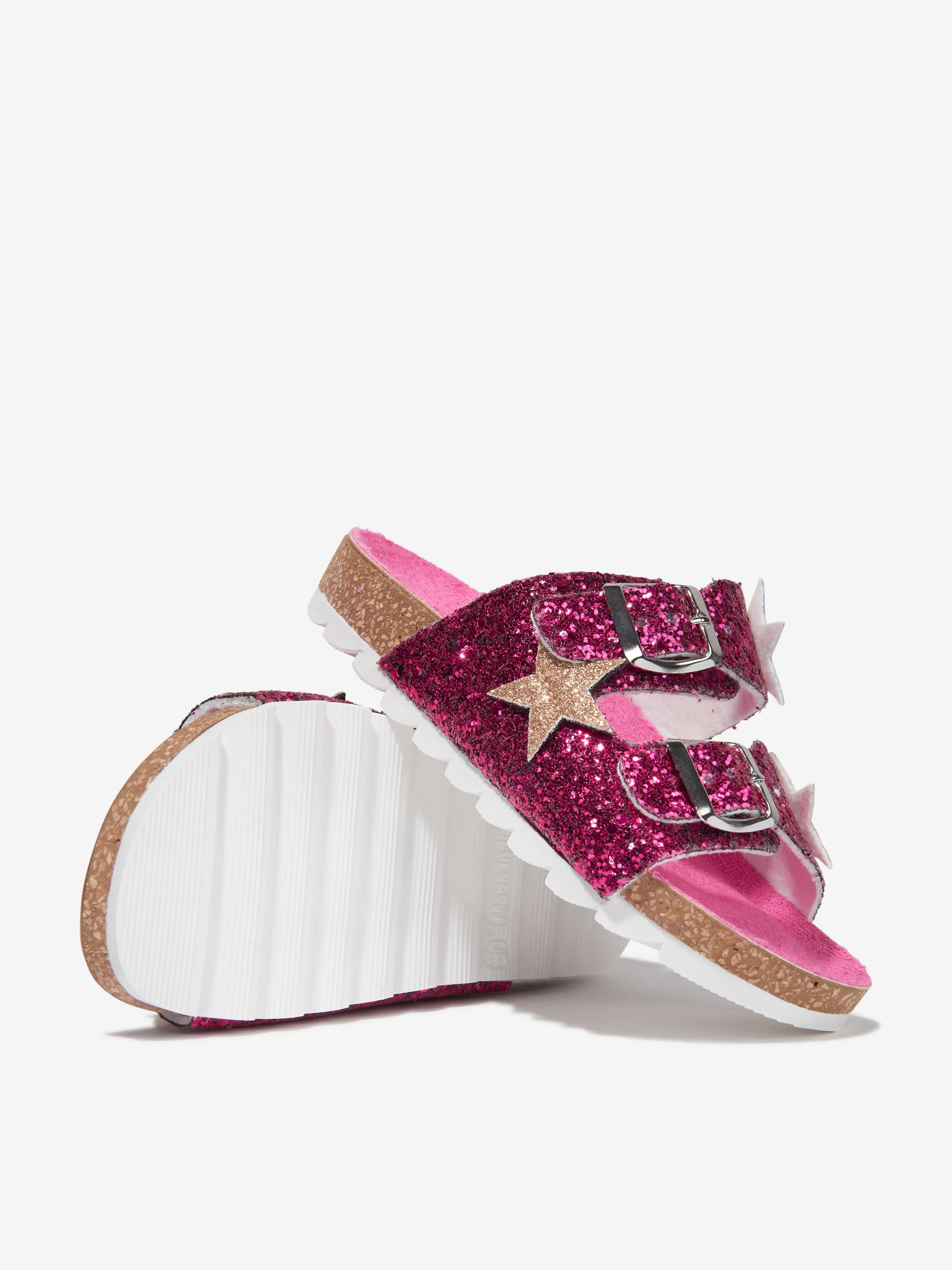 Monnalisa Girls Cool Glitter Sandals in Pink