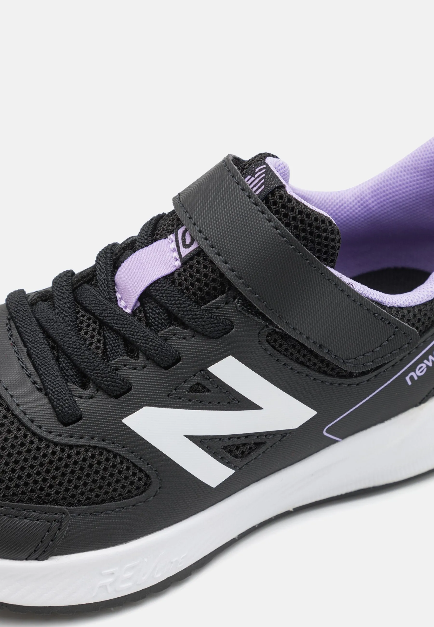 NEW BALANCE KID'S 570 HOOK N' LOOP BLACK/PURPLE RUNNING SHOE