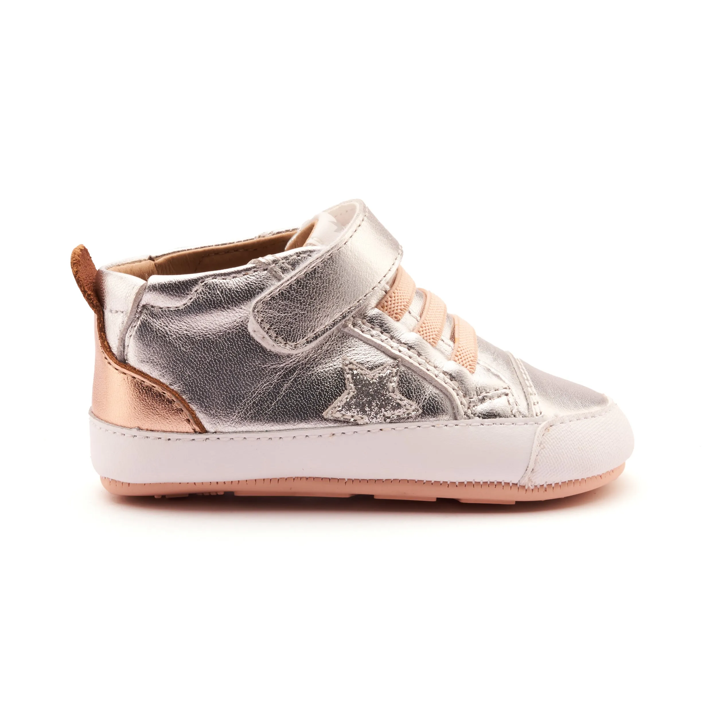 Old Soles Girl's Platinum Bub Casual Shoes - Silver / Copper / Glam Argent