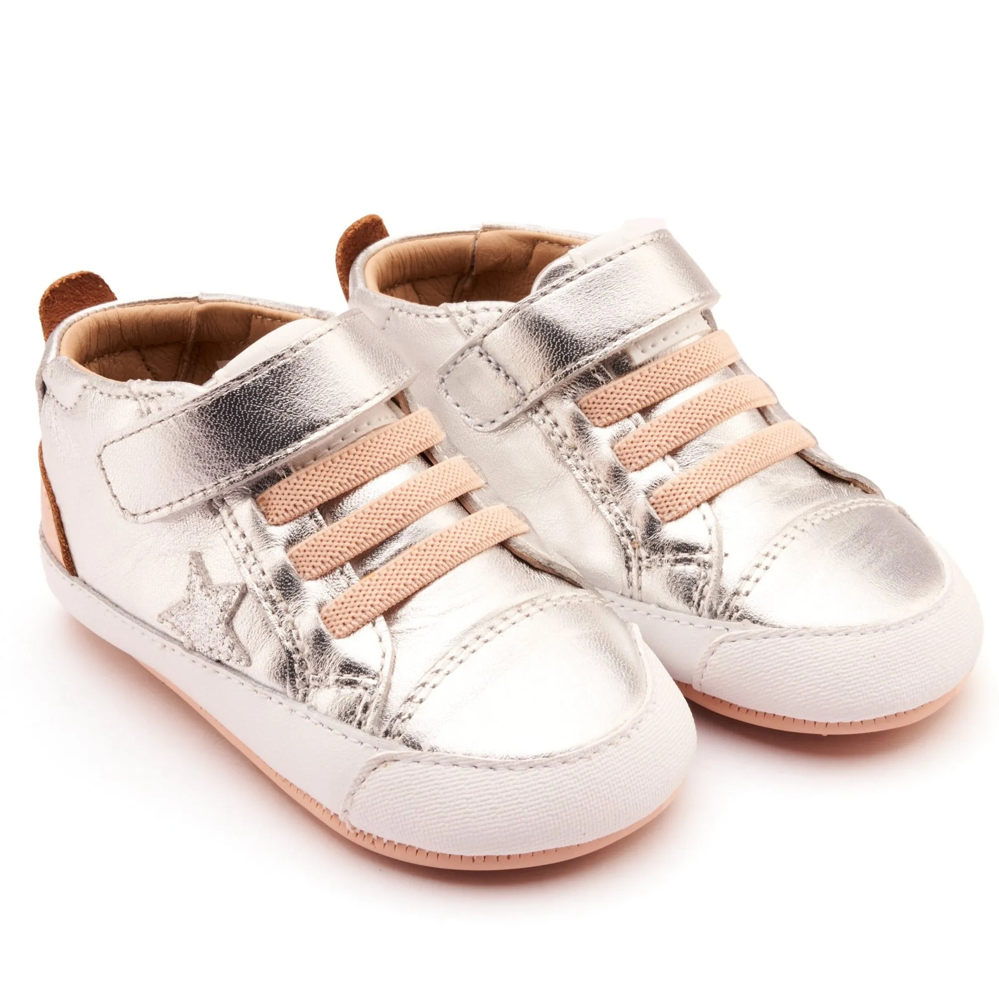 Old Soles Girl's Platinum Bub Casual Shoes - Silver / Copper / Glam Argent