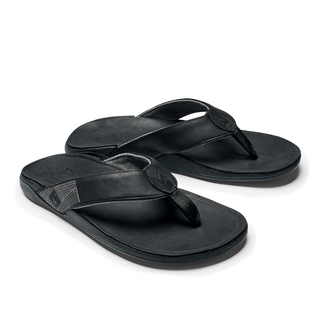 Olukai Men's "Tuahine" Sandals- Black