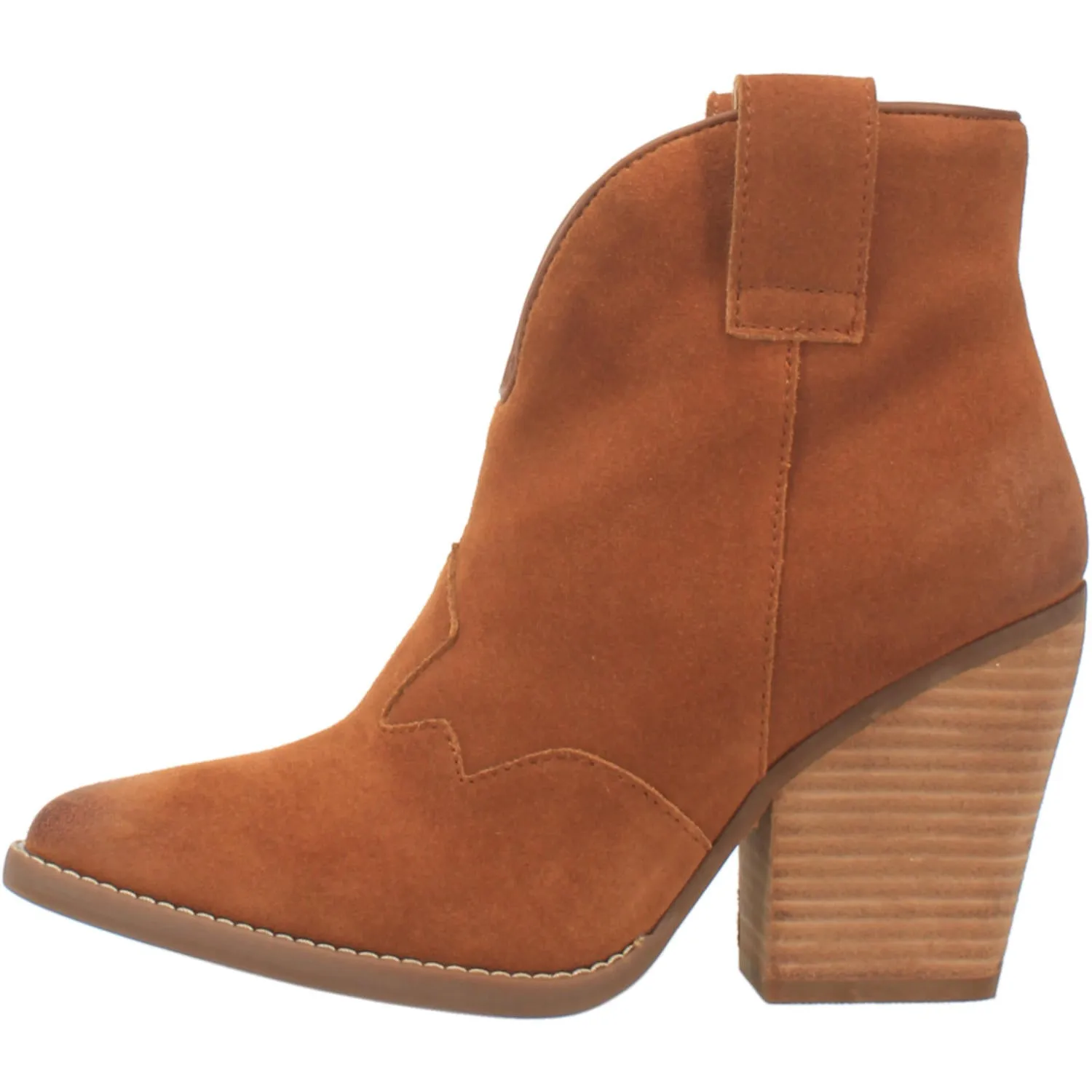 Online Exclusive | Dingo | Flannie Suede Leather Cowboy Bootie in Whiskey Brown **PREORDER