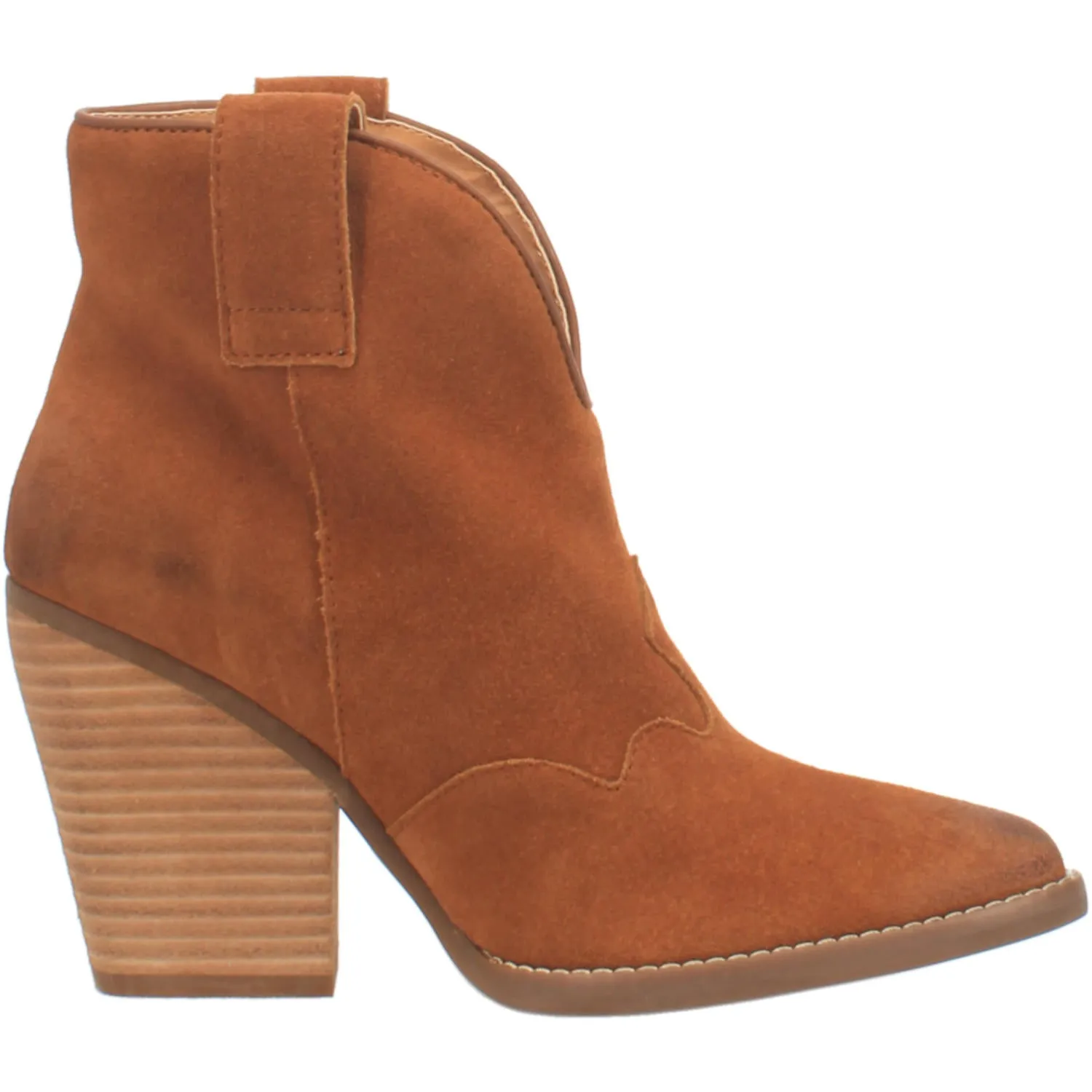 Online Exclusive | Dingo | Flannie Suede Leather Cowboy Bootie in Whiskey Brown **PREORDER