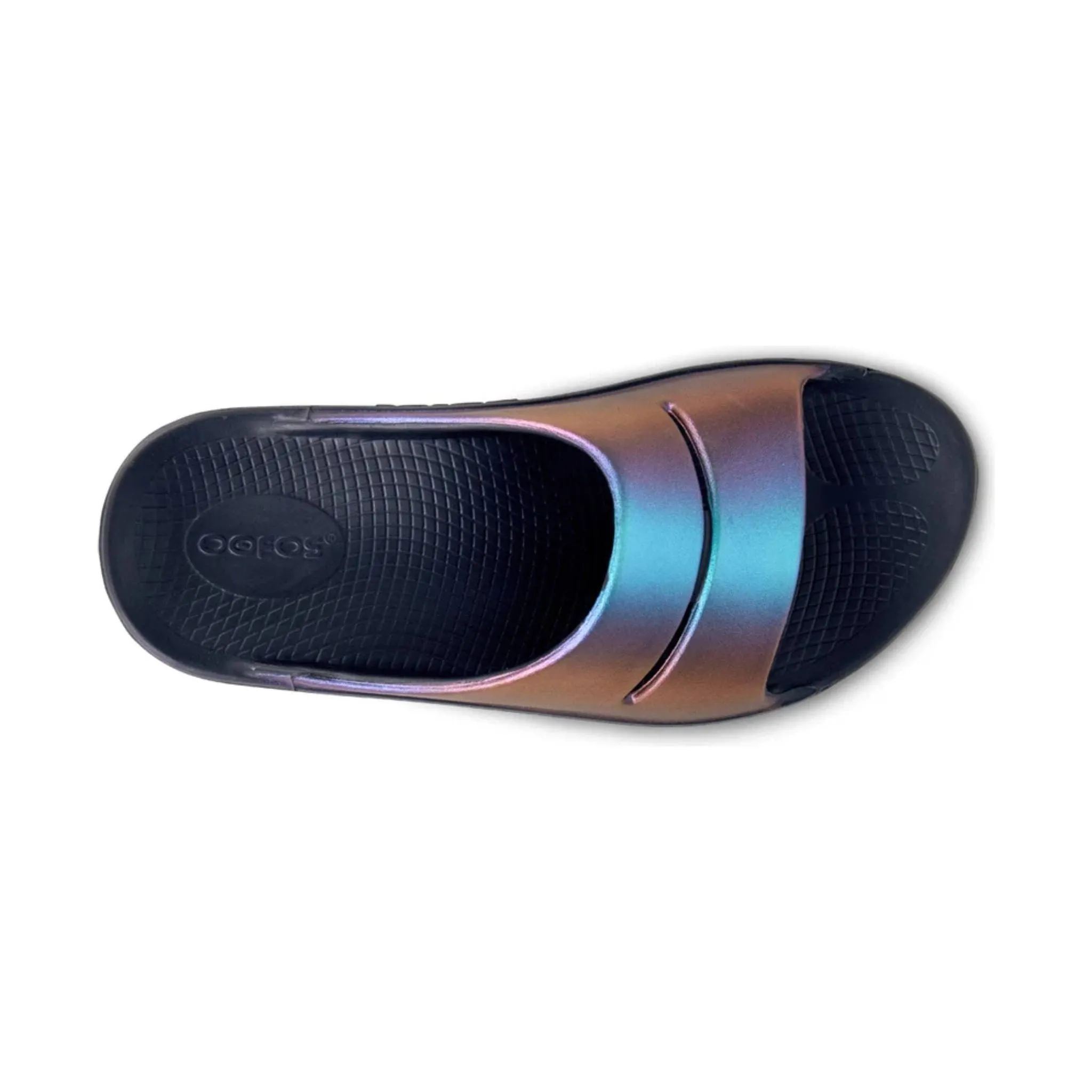 OOfos Women's OOahh Luxe Slide - Midnight Spectre