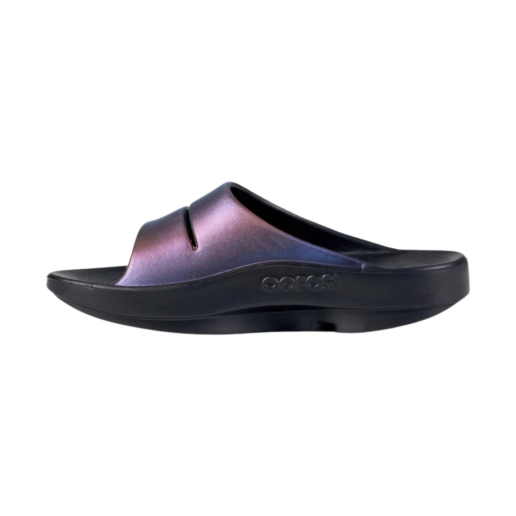 OOfos Women's OOahh Luxe Slide - Midnight Spectre