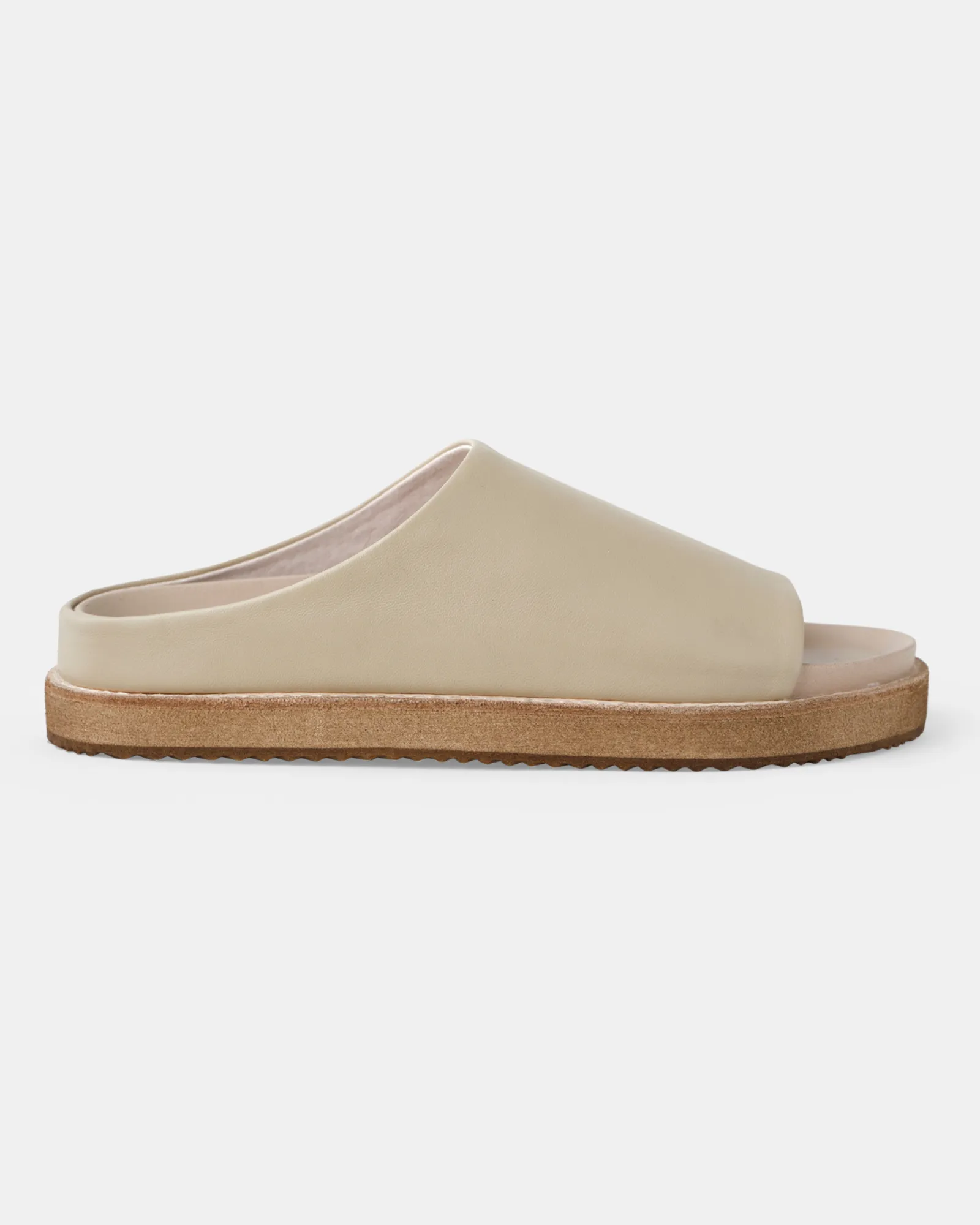 Palm Leather Slide - Beige