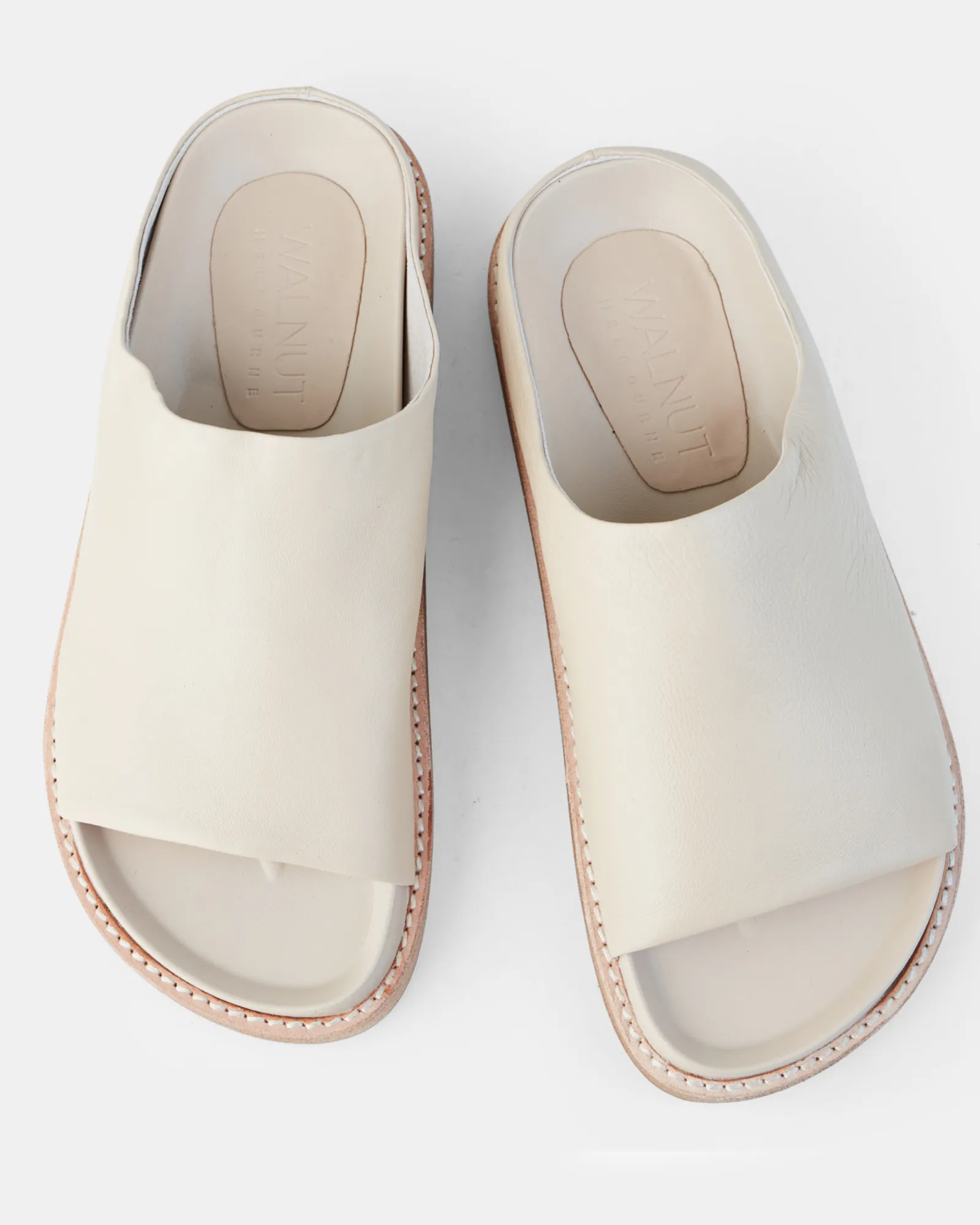 Palm Leather Slide - Beige