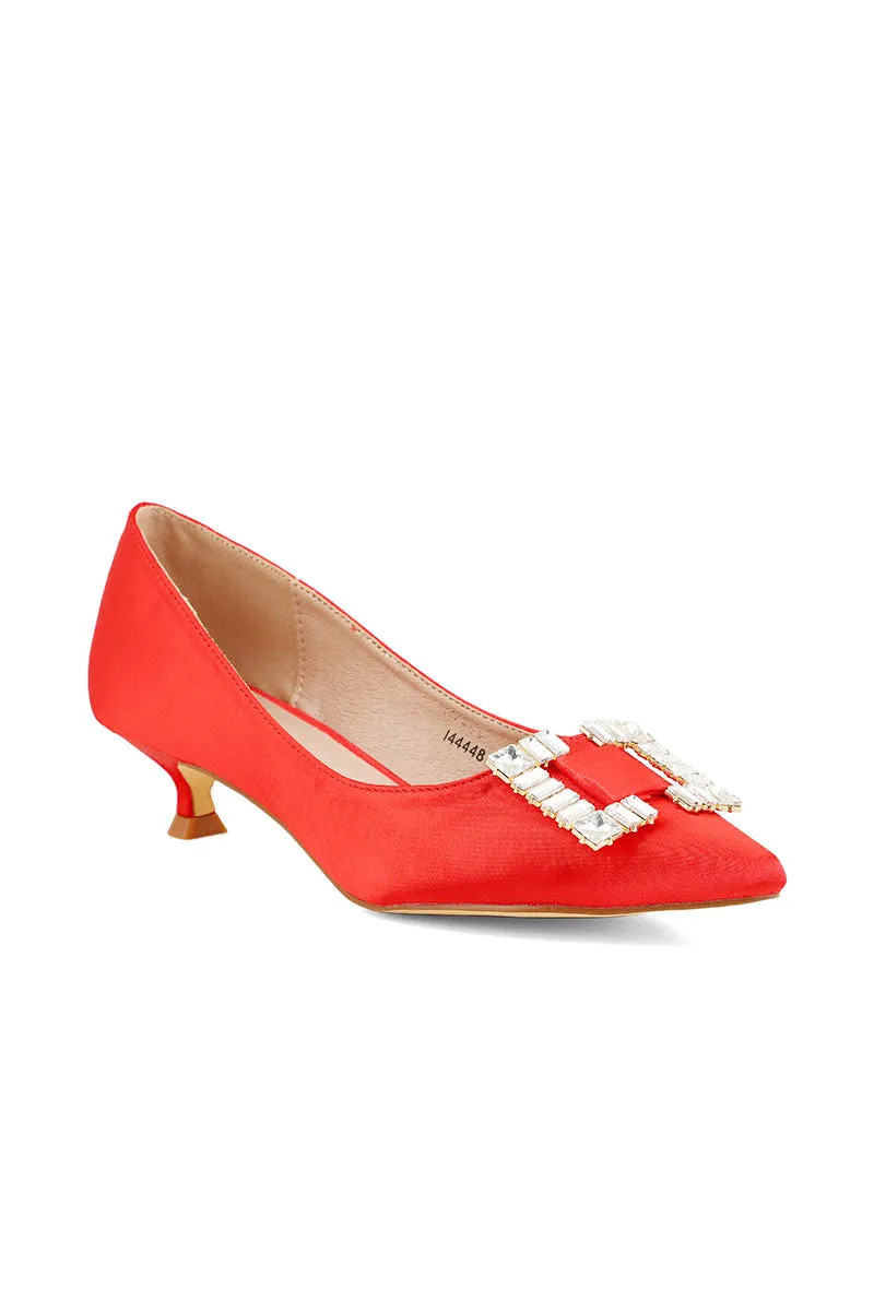 Party Wear Court Shoes I44448-Red