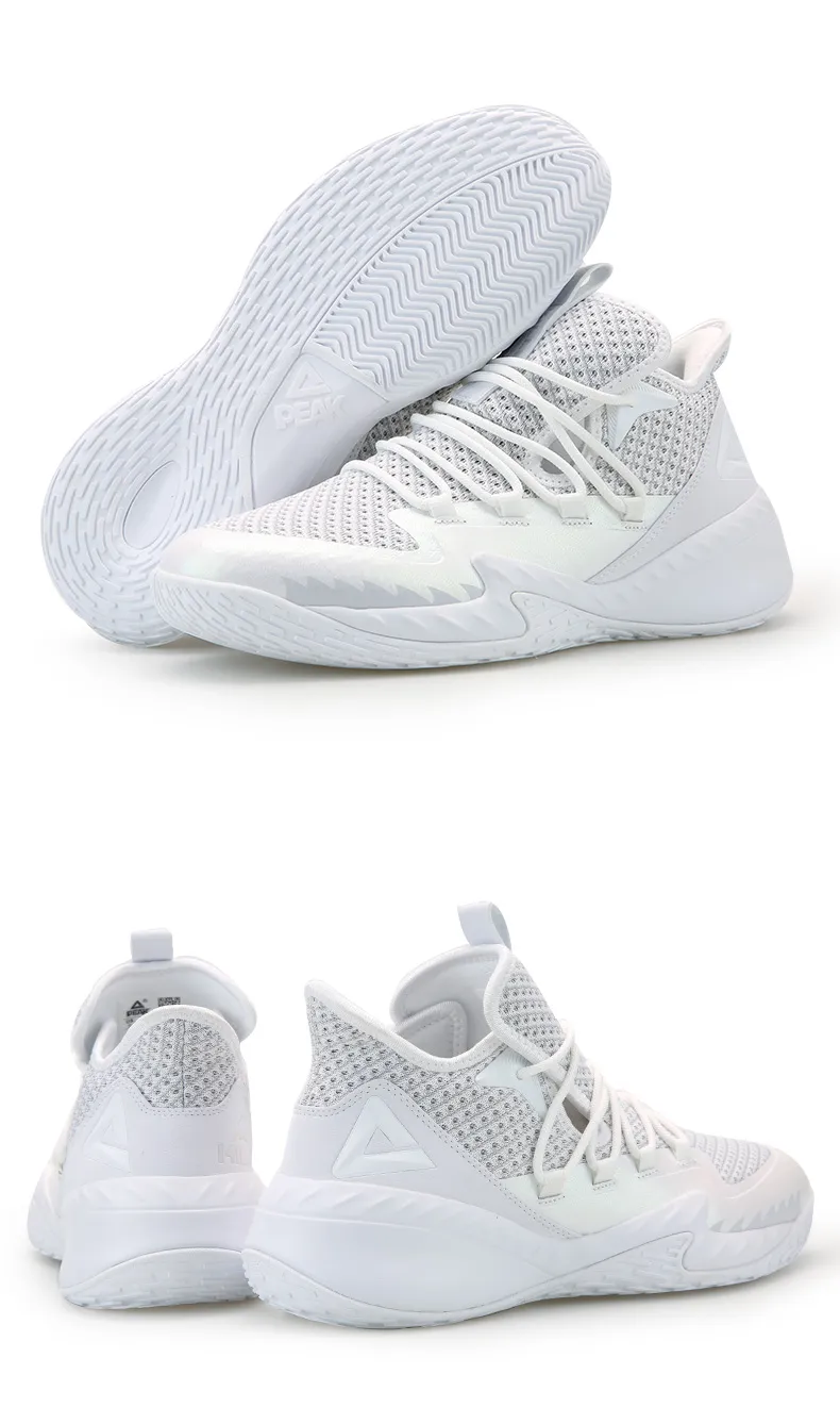 PEAK Basketball Shoes - White/Light Grey