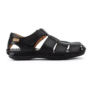 Pikolinos Tarifa 06j-5433 Men's Flat Velcro Closure Sandals In Black