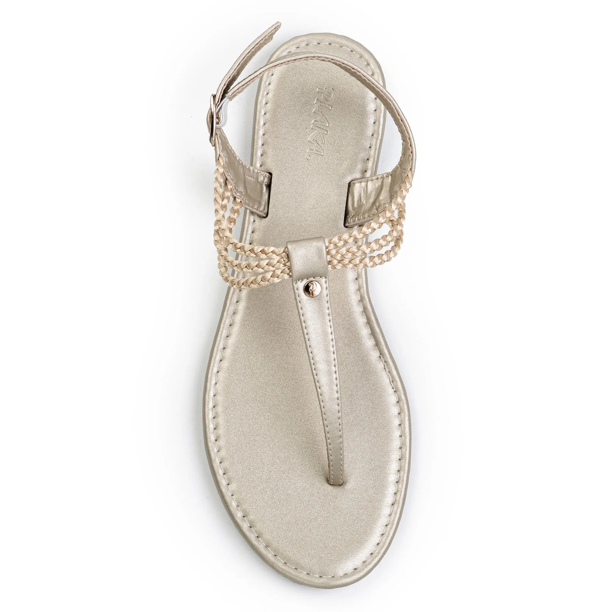 Plaka Rappel Flat Thong Sandals | Gold