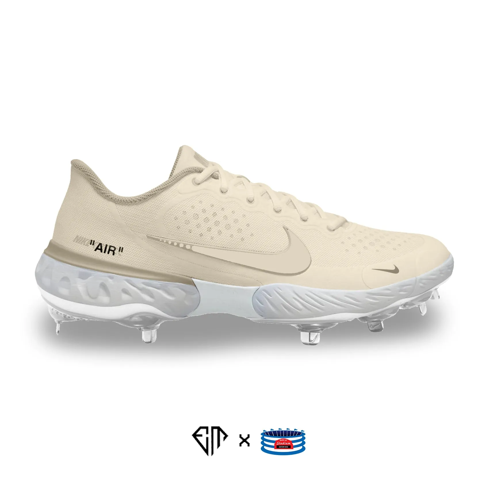 "OW Sail" Nike Alpha Huarache Elite 3 Low Cleats