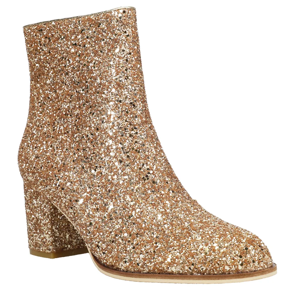 Razzle Dazzle Glitter Round Toe Zippered Booties