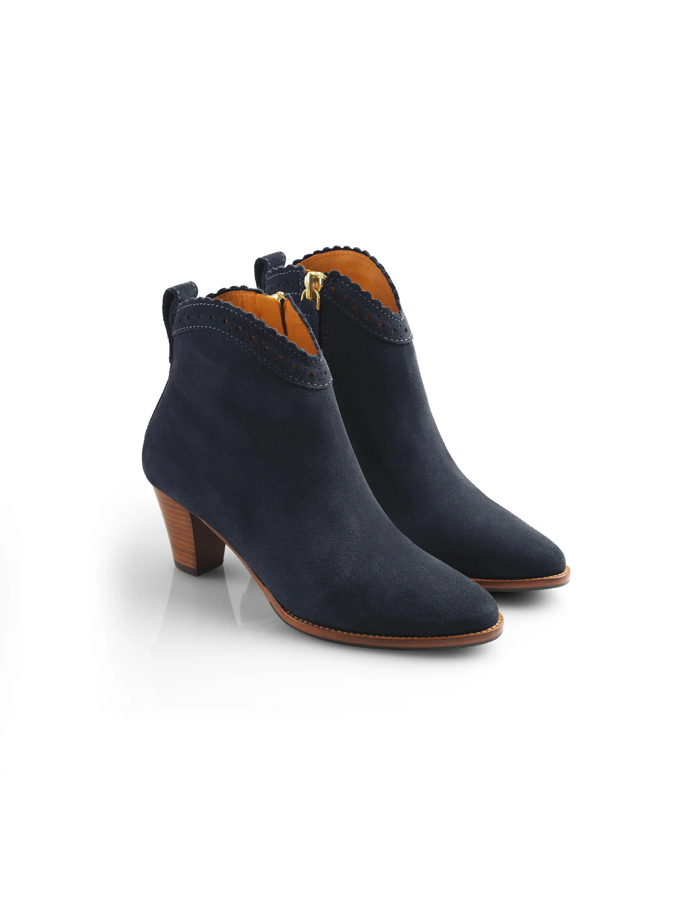 Regina Ankle Boot - Navy & Tan