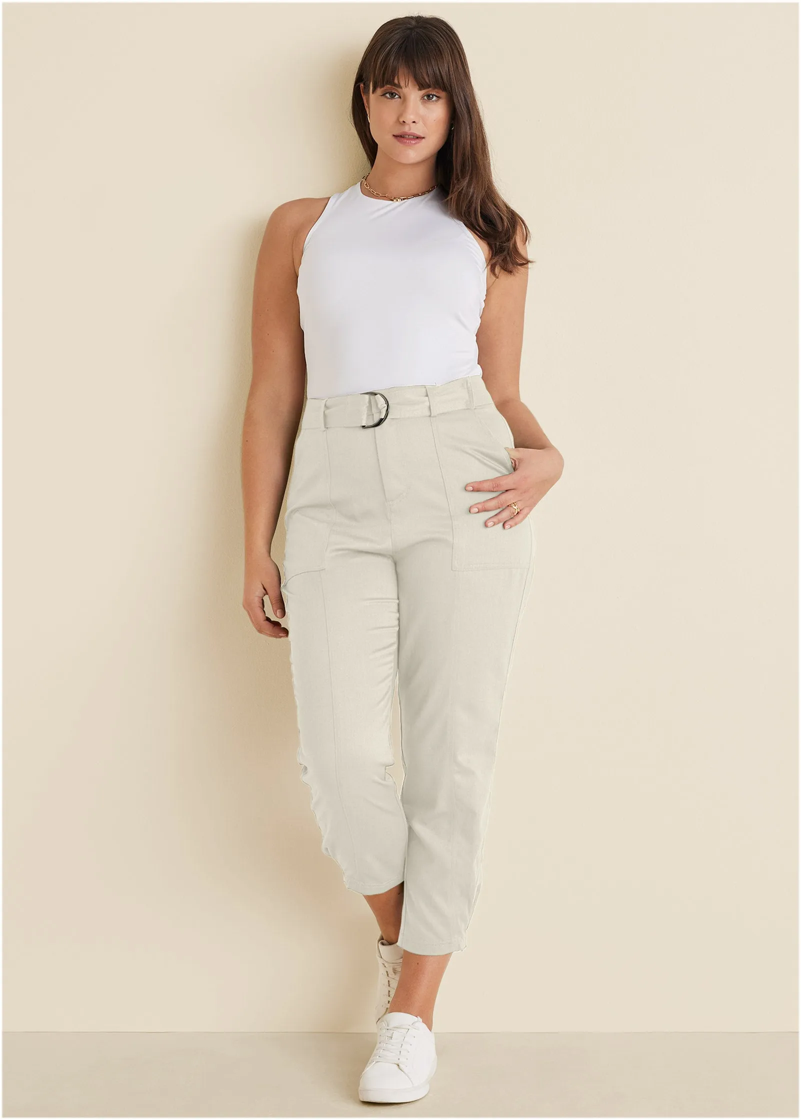 Relaxed Twill Straight Pant - Cream