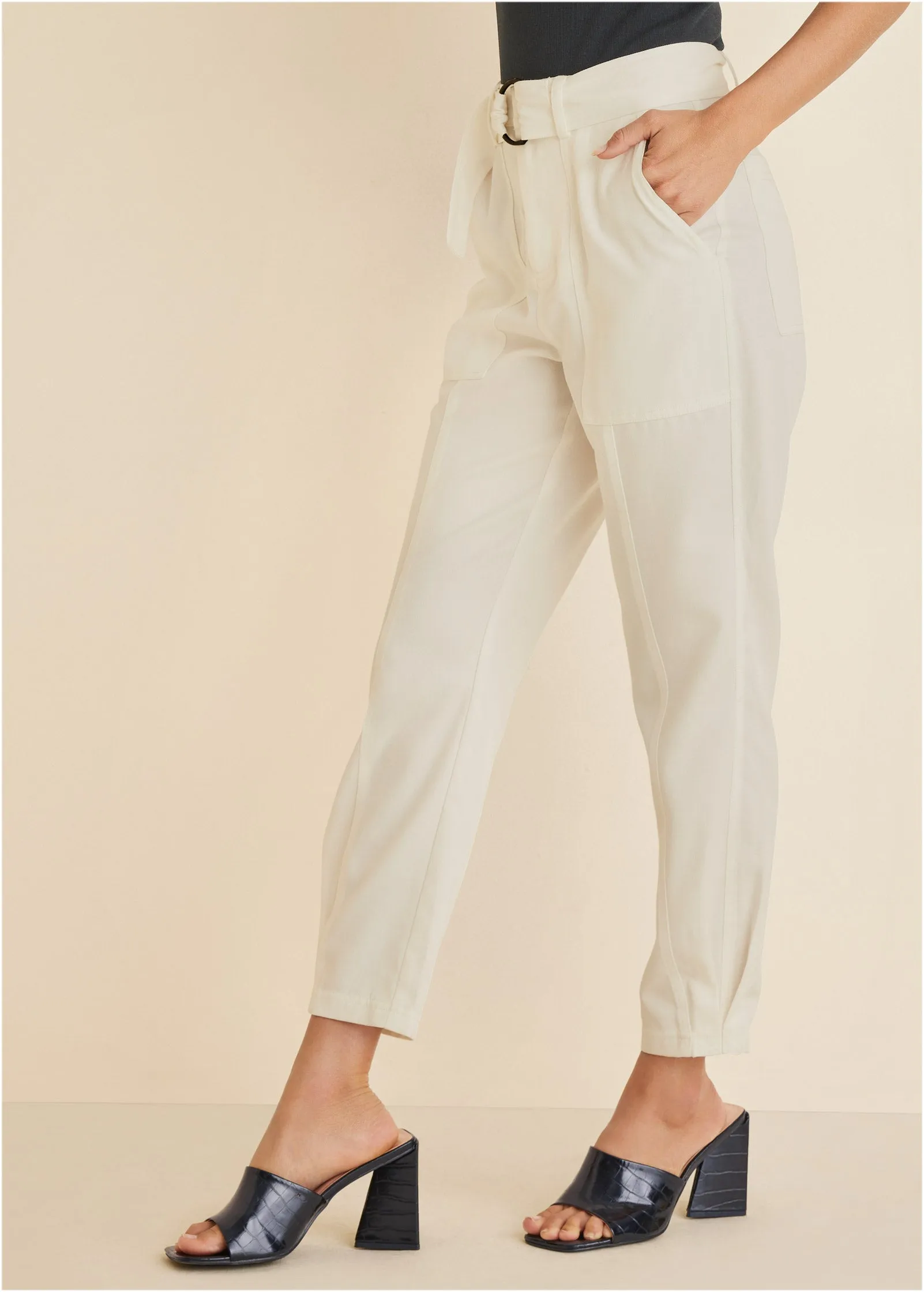 Relaxed Twill Straight Pant - Cream