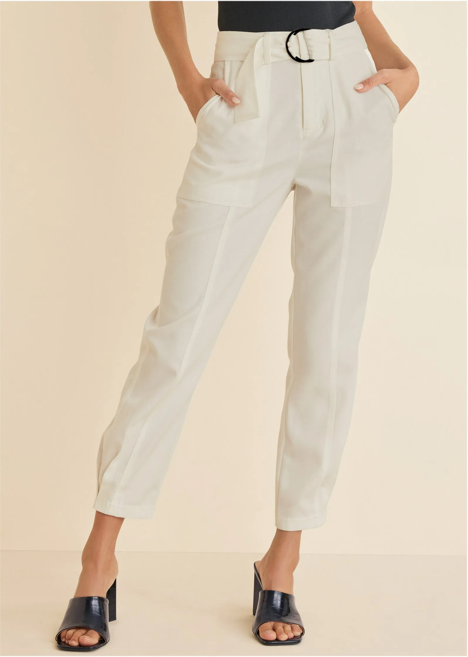 Relaxed Twill Straight Pant - Cream