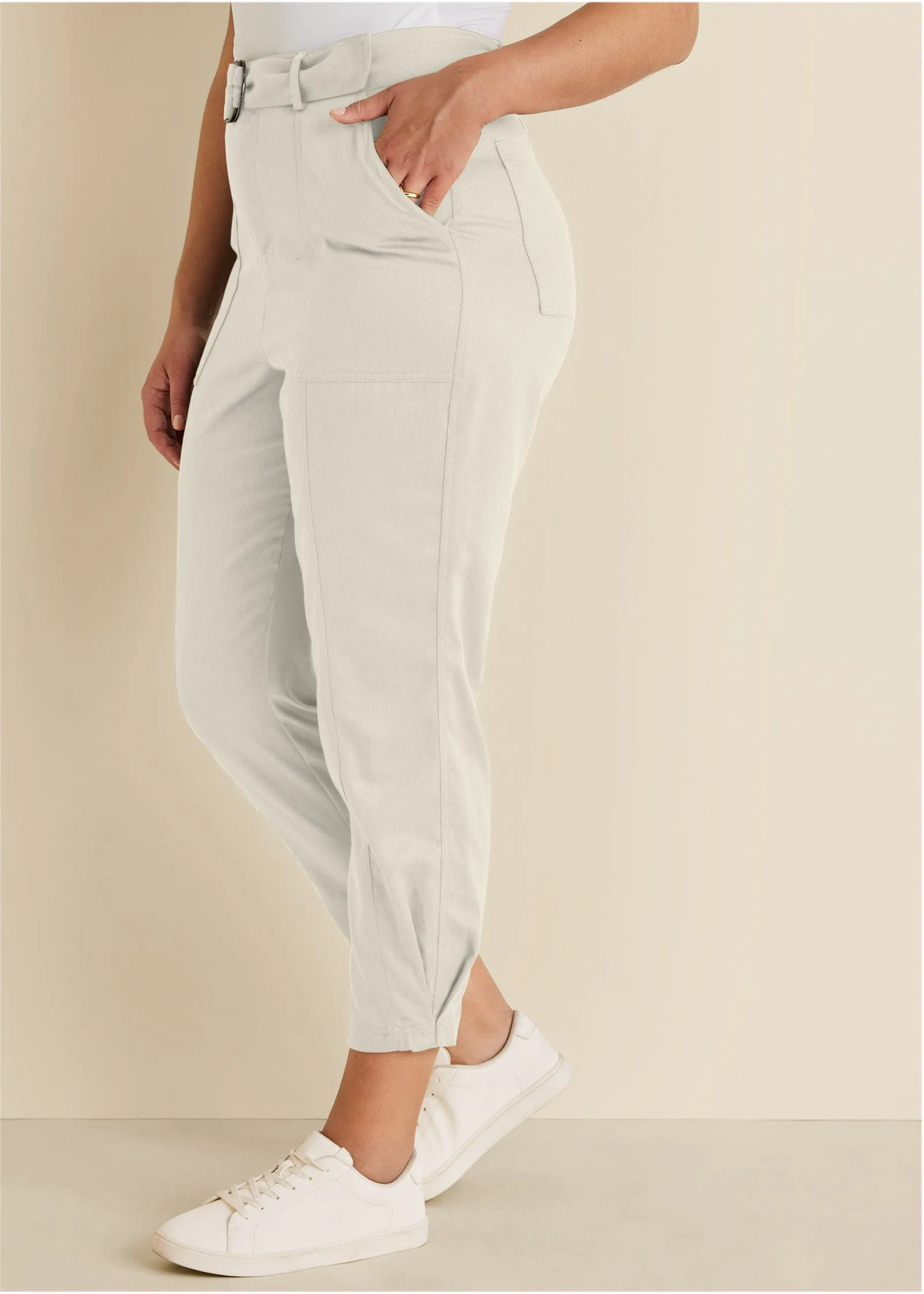 Relaxed Twill Straight Pant - Cream