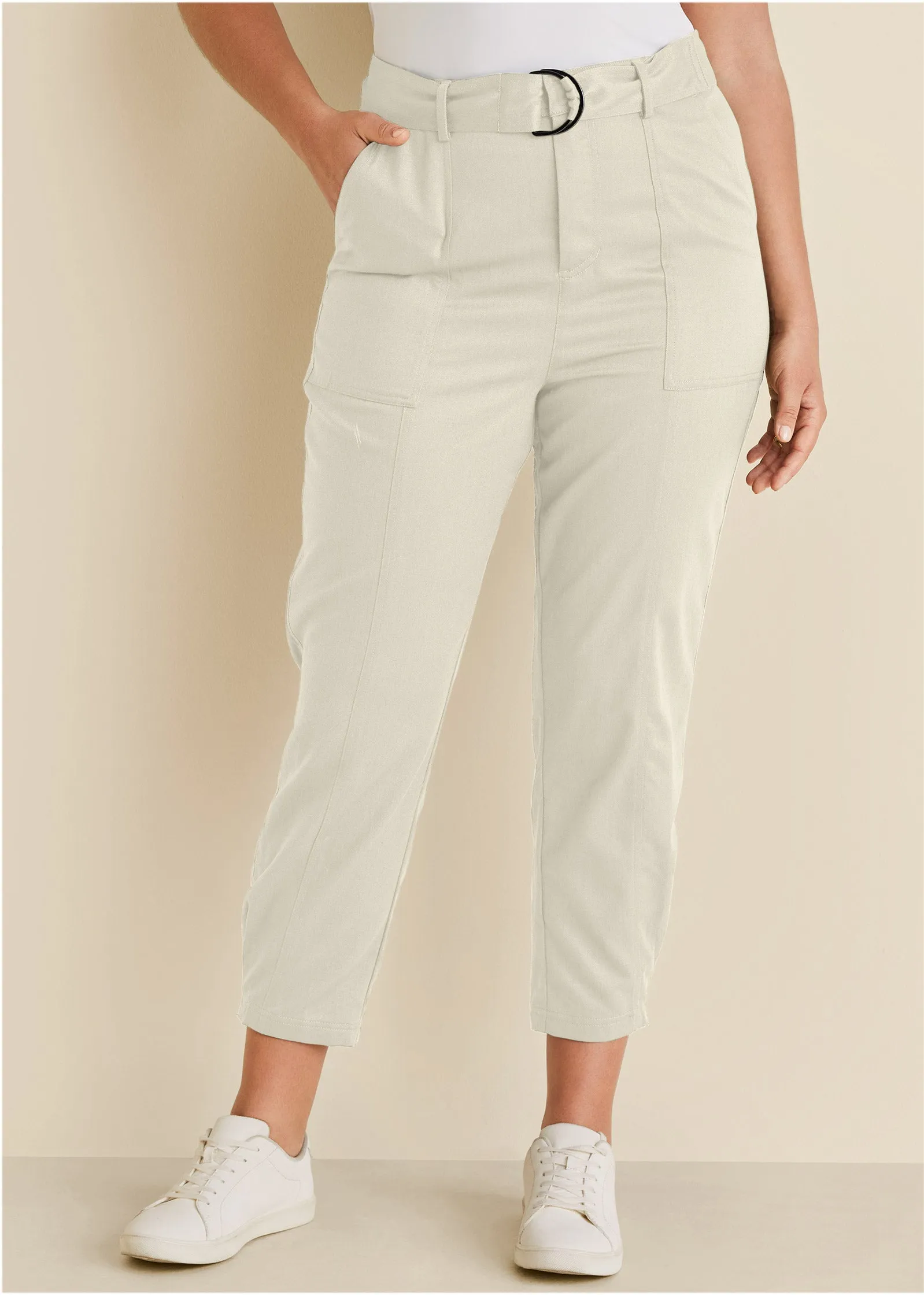 Relaxed Twill Straight Pant - Cream