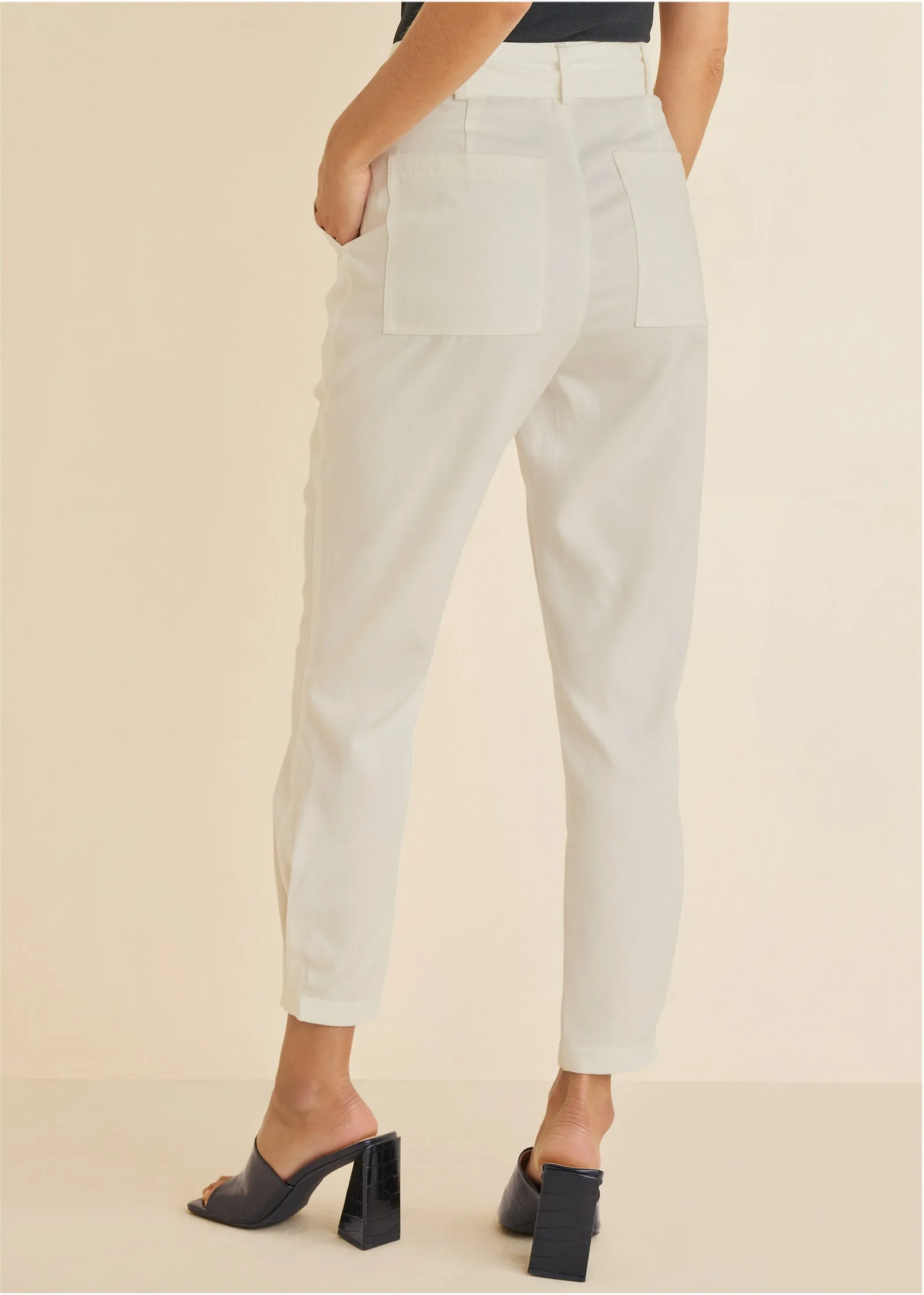 Relaxed Twill Straight Pant - Cream