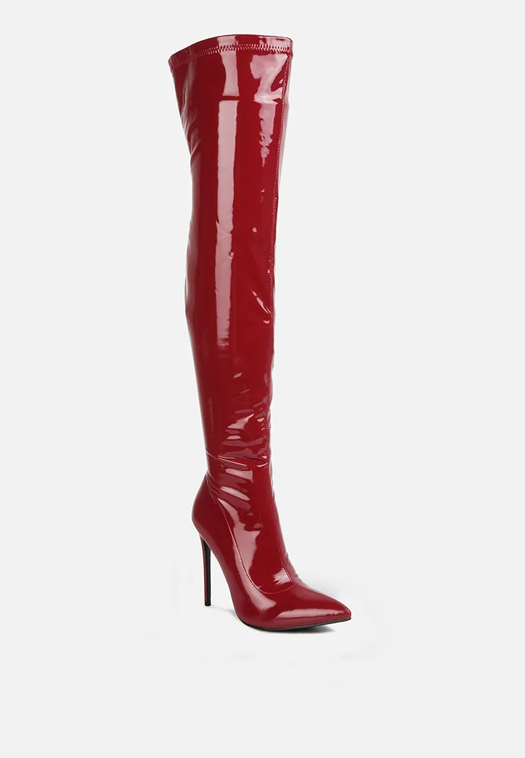 Riggle Long Patent Pu High Heel Boots