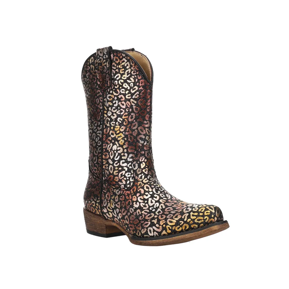 Riley Leopard Snip Toe Cowboy Boots (Little Kid-Big Kid)