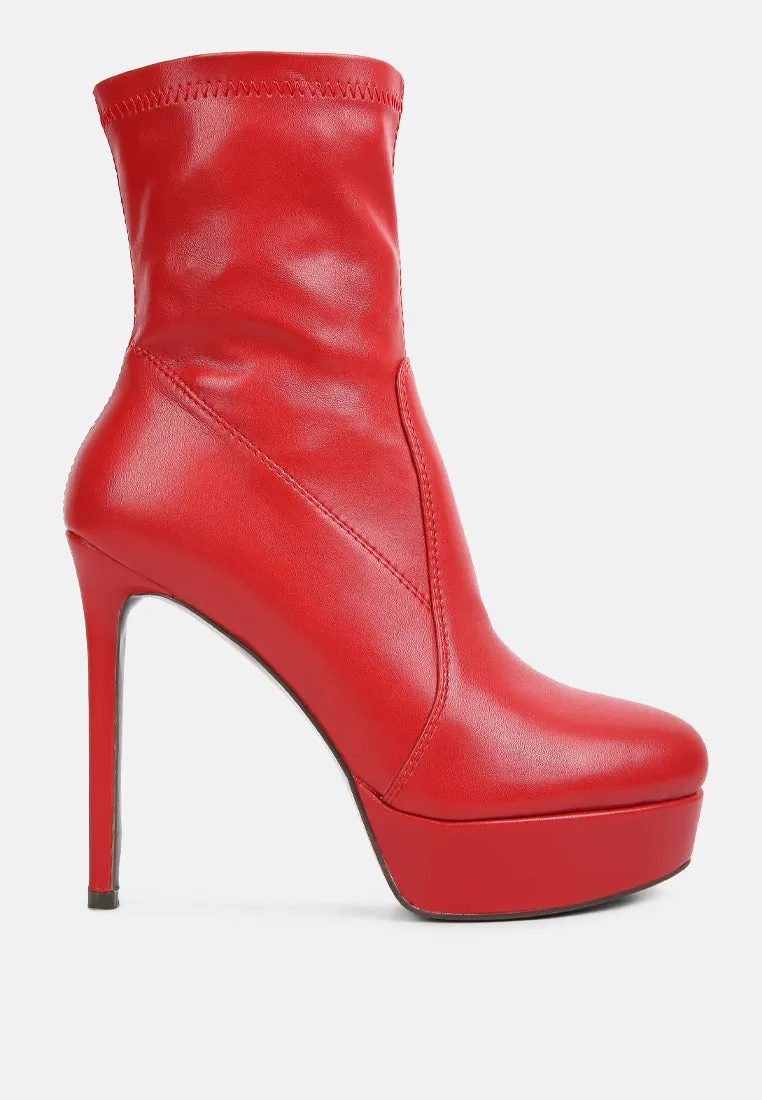 Rossetti Stretch Pu High Heel Ankle Boots