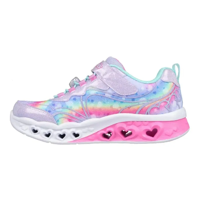 Skechers S Lights Flutter Heart Lights Groovy Swirl Lavender Aqua Trainer