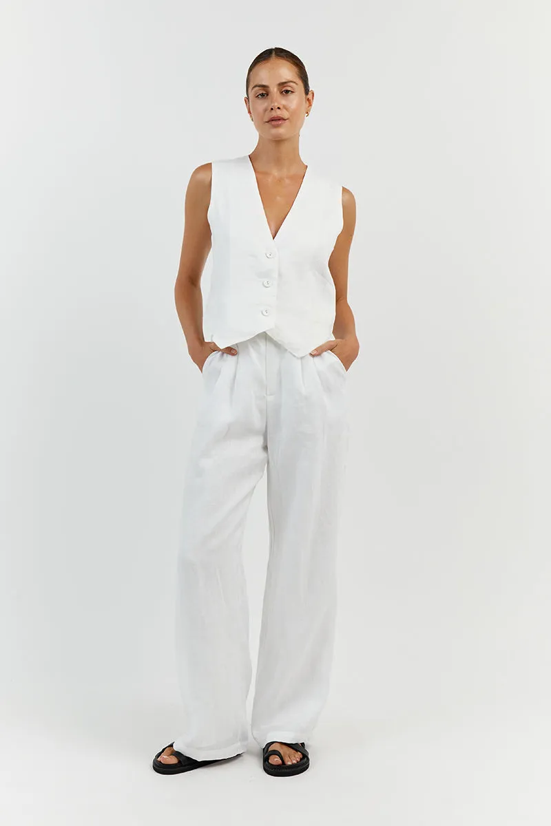 Sleeveless Linen Vest Pant Set