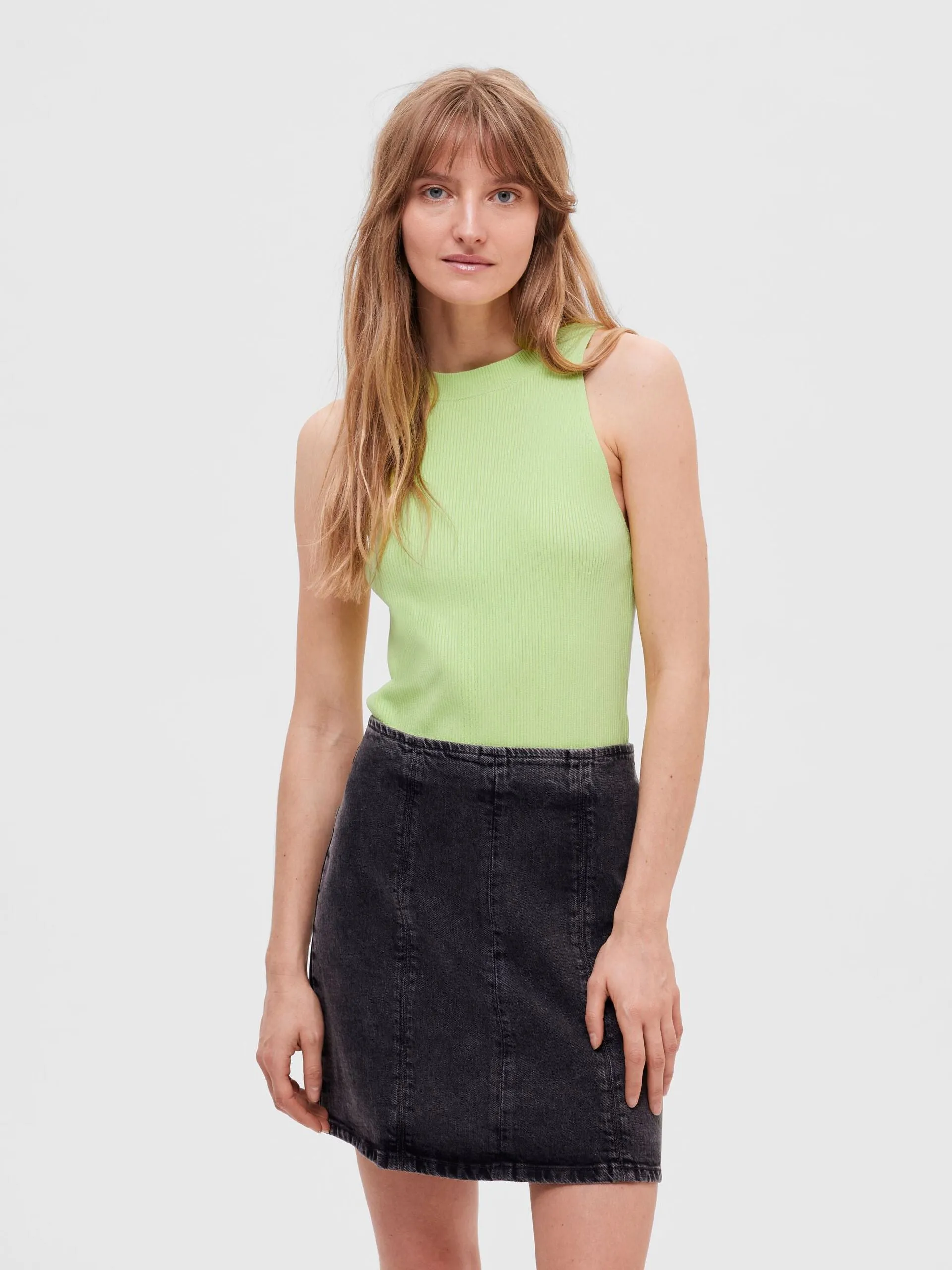 SLFSOLINA SL KNIT TOP | SHARP GREEN