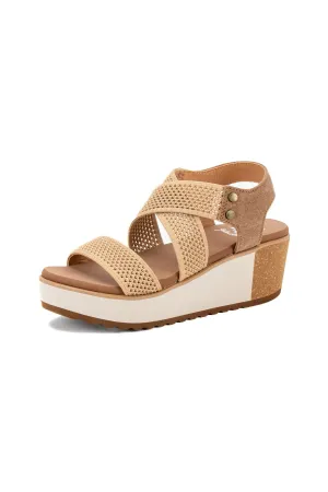 Slingback Platform Wedge Sandals - Sand - Final Sale