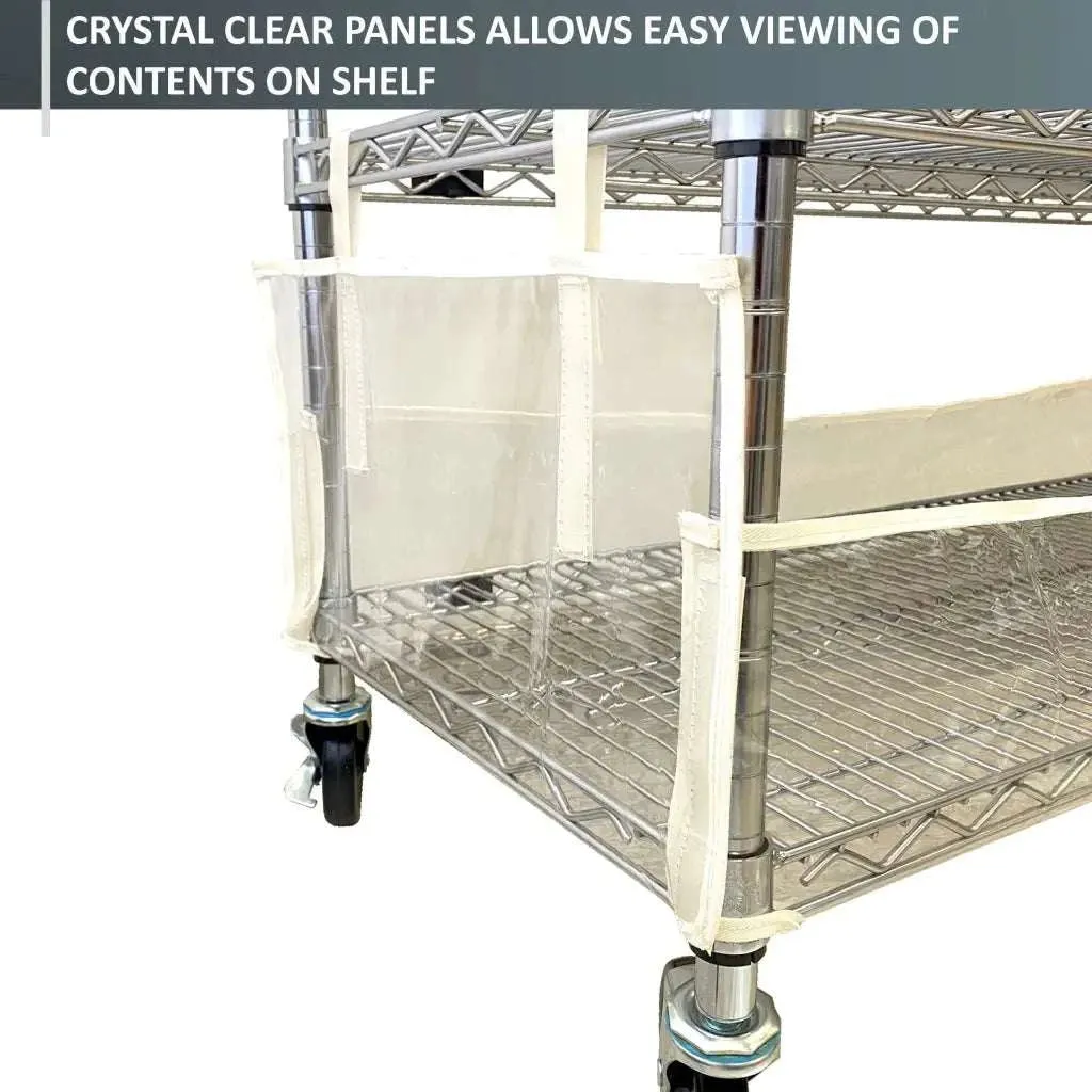 Storage Shelving Bottom Cover, 36"W x 24"D x 6"H, All Clear PVC Panels (Bottom Part ONLY)