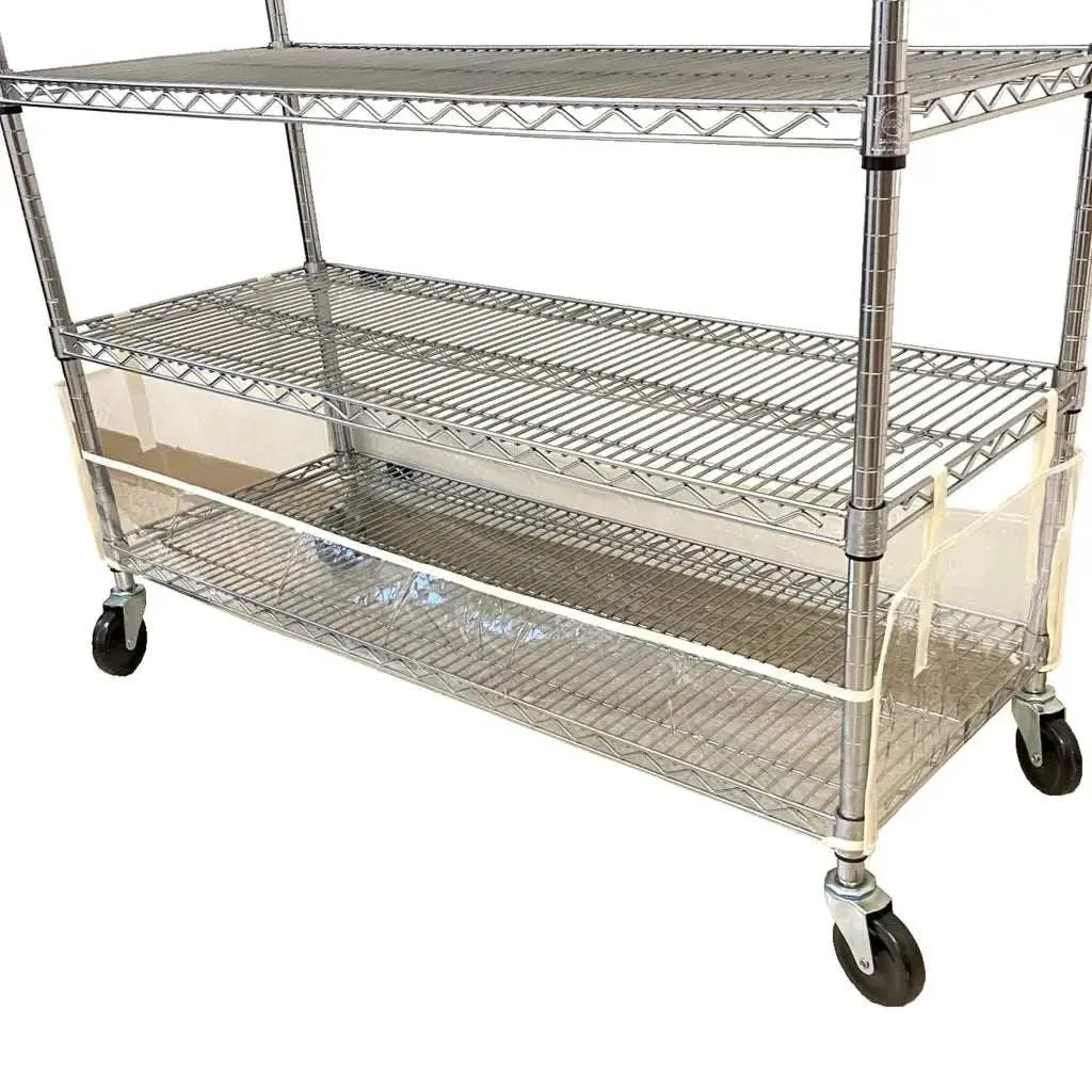 Storage Shelving Bottom Cover, 36"W x 24"D x 6"H, All Clear PVC Panels (Bottom Part ONLY)