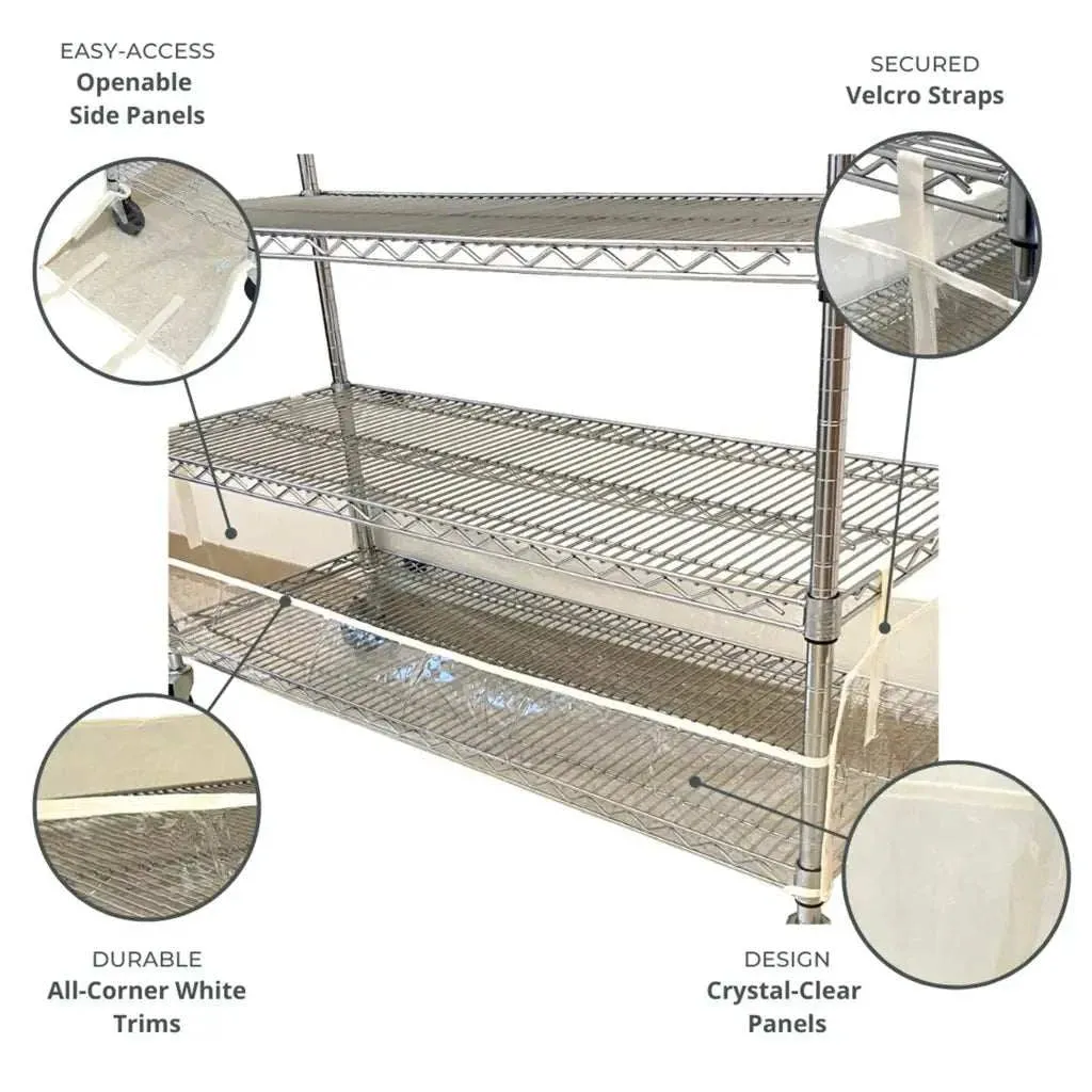 Storage Shelving Bottom Cover, 36"W x 24"D x 6"H, All Clear PVC Panels (Bottom Part ONLY)