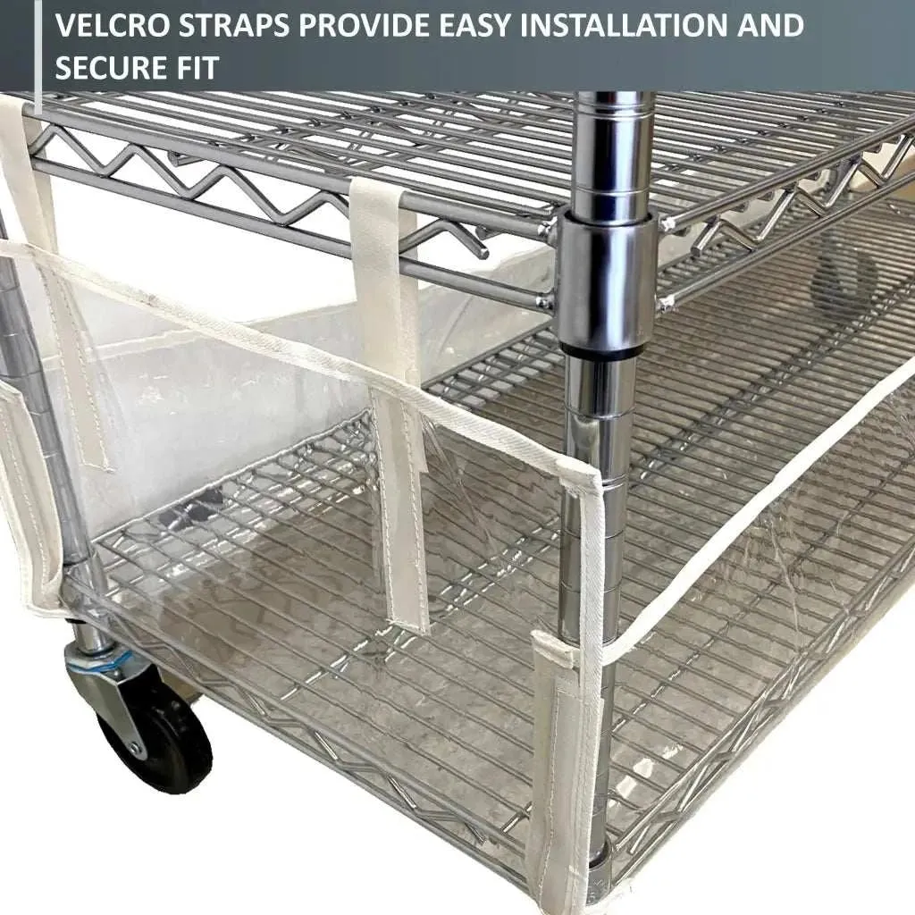 Storage Shelving Bottom Cover, 36"W x 24"D x 6"H, All Clear PVC Panels (Bottom Part ONLY)