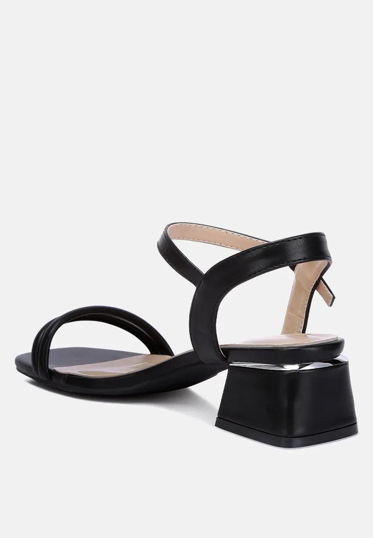 Sulein Ankle Strap Low Block Heels